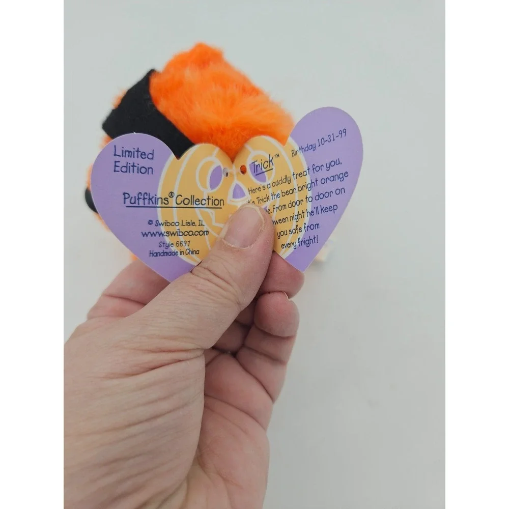 Swibco Puffkins Trick Orange Bear 6691 Limited Edition Halloween Y2K Kawaii